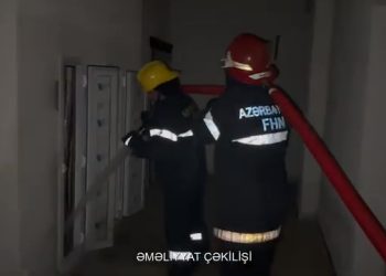 Ceyranbatanda 9 mərtəbəli yaşayış binasında yanğın: Sakinlər təxliyə edildi