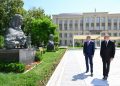 Prezidentlər İlham Əliyev və Peter Pelleqrini Şuşada Azərbaycanın tanınmış şəxsiyyətlərinin işğal dövründə güllələnmiş büstlərinə baxıblar