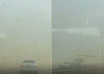 Güclü toz dumanı: Görüş məsafəsi azalıb